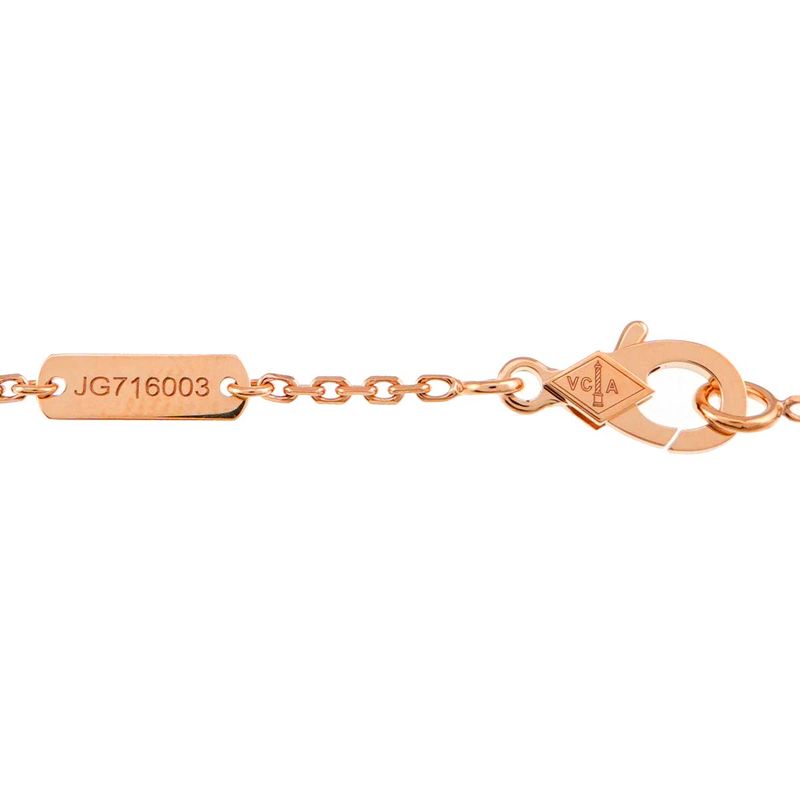 Van Cleef & Arpels Vintage Alhambra Pink Shell Diamond Necklace