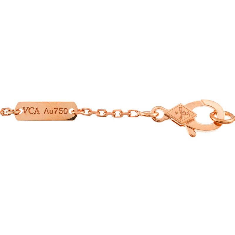 Van Cleef & Arpels Vintage Alhambra Pink Shell Diamond Necklace