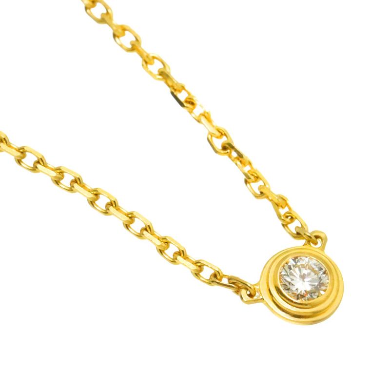 Cartier Damier Diamond Necklace XS 18K YG Yellow Gold 750 Diamant