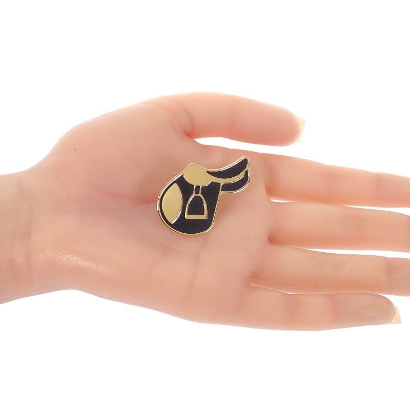 Hermes a Cheval Scarf Ring Metal Black Gold