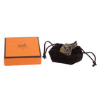 Hermes A Cheval Scarf Ring Metal Black Gold