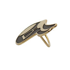 Hermes A Cheval Scarf Ring Metal Black Gold