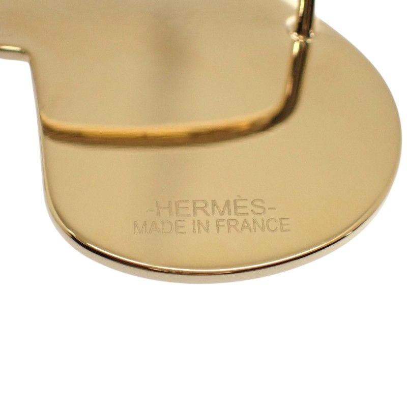 Hermes a Cheval Scarf Ring Metal Black Gold