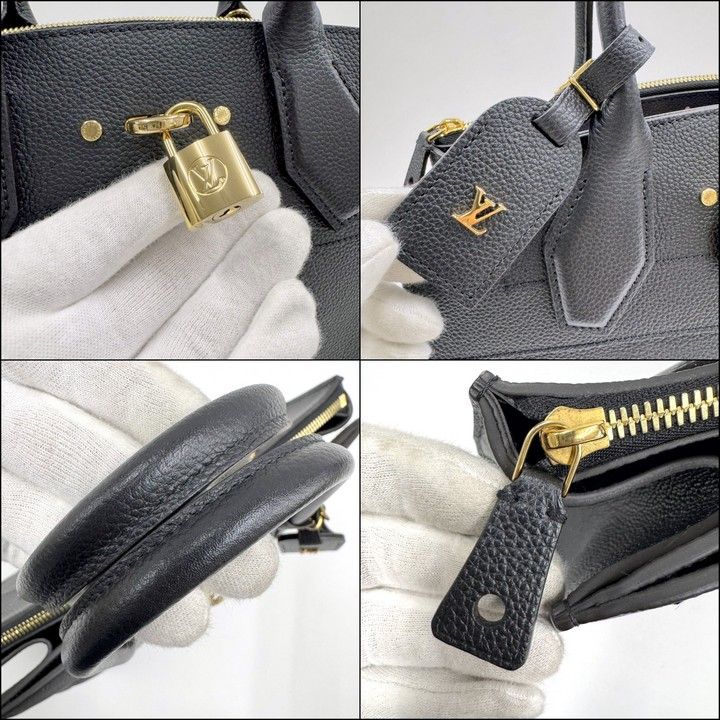 Louis Vuitton City Steamer MM 2-Way Shoulder Bag Leather Noir Black :noir