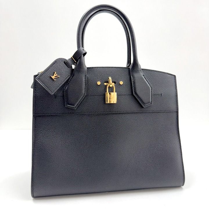 Louis Vuitton City Steamer MM 2-Way Shoulder Bag Leather Noir Black :noir