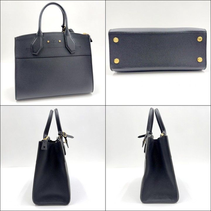 Louis Vuitton City Steamer MM 2-Way Shoulder Bag Leather Noir Black :noir