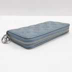Louis Vuitton Zippy Wallet Monogram Embossed Blue Glacier