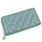 Louis Vuitton Zippy Wallet Monogram Embossed Blue Glacier