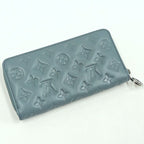 Louis Vuitton Zippy Wallet Monogram Embossed Blue Glacier