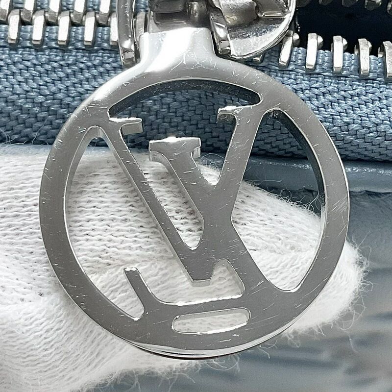 Louis Vuitton Zippy Wallet Monogram Embossed Blue Glacier