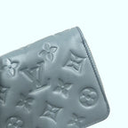 Louis Vuitton Zippy Wallet Monogram Embossed Blue Glacier