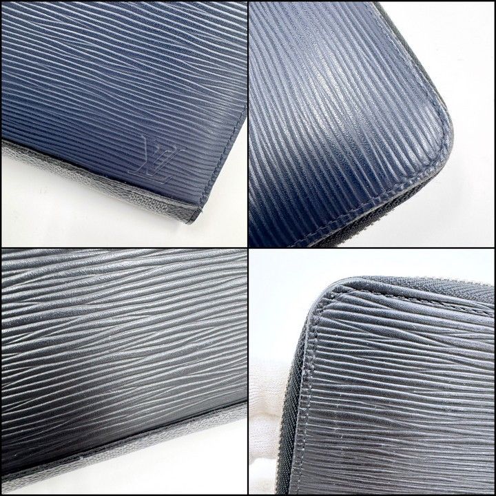Louis Vuitton Zippy Organizer NM Wallet Epi Damier Graphite Taiga Outside: Navy Black