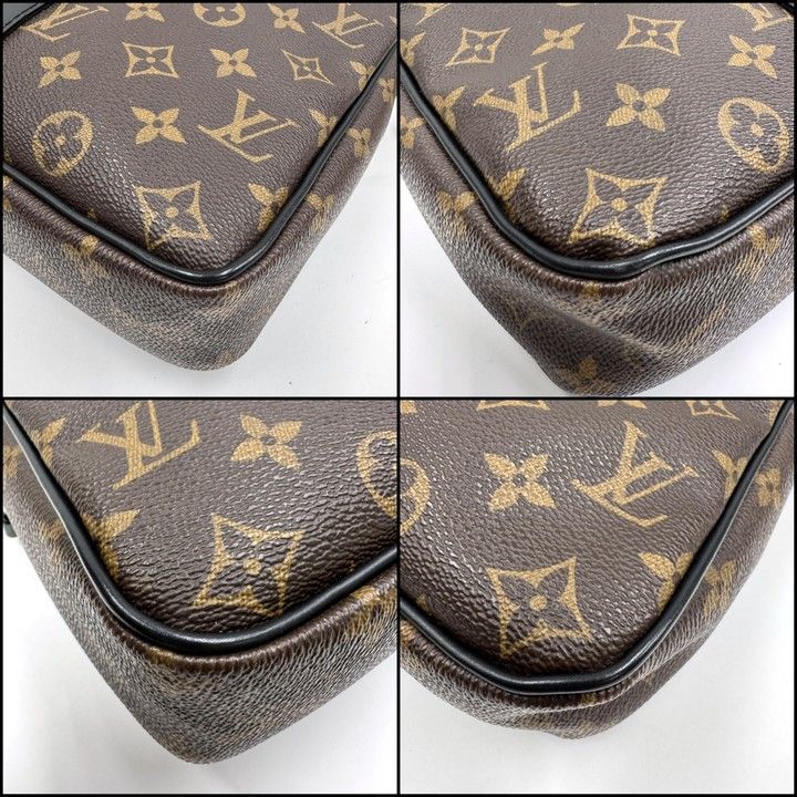 Louis Vuitton Porte Documents Voyage PM Business Bag Monogram Macassar Brown Black