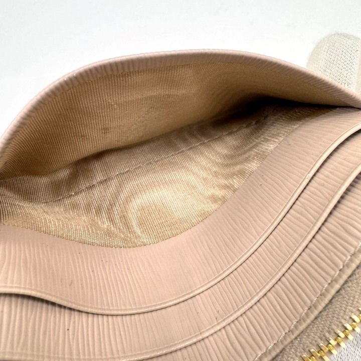 Prada Coin Case Leather Pink Beige Gold