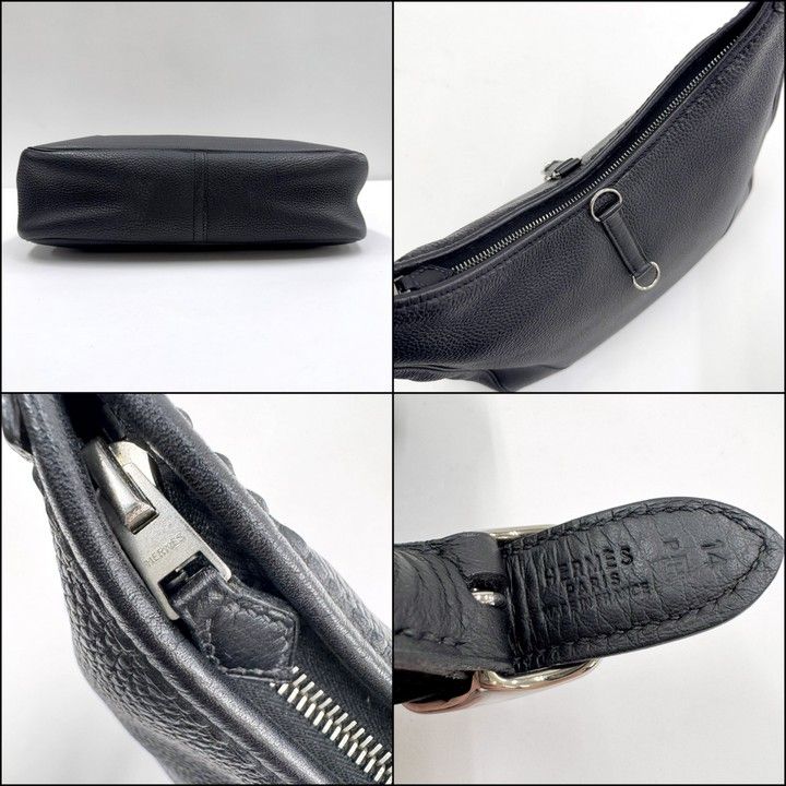 Hermes Trim 31 Shoulder Bag Black Togo