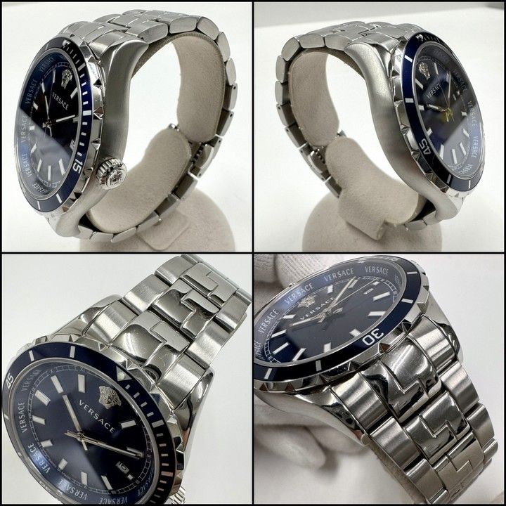 Versace Helenium Watch Ss Qz Blue Dial :silver