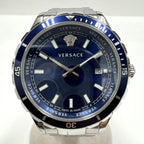 Versace Helenium Watch Ss Qz Blue Dial :silver