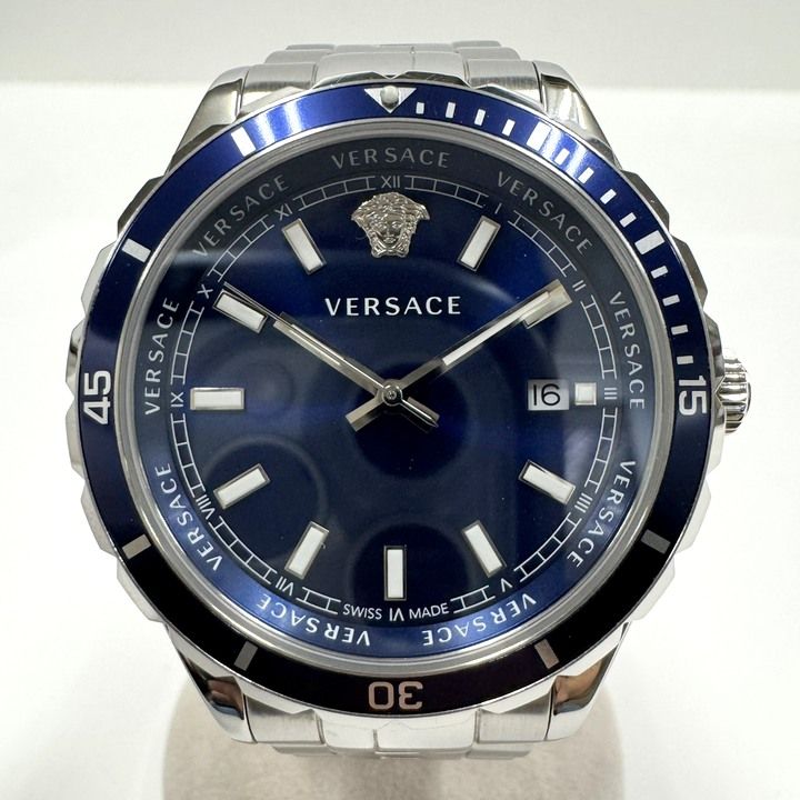 Versace Helenium Watch Ss Qz Blue Dial :silver