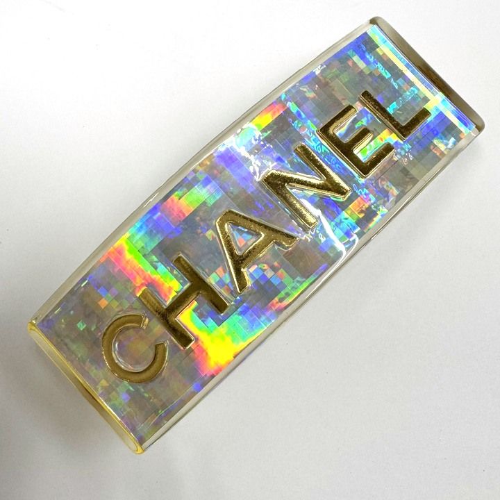 Chanel Barrette Hair Clip Clear Gold :