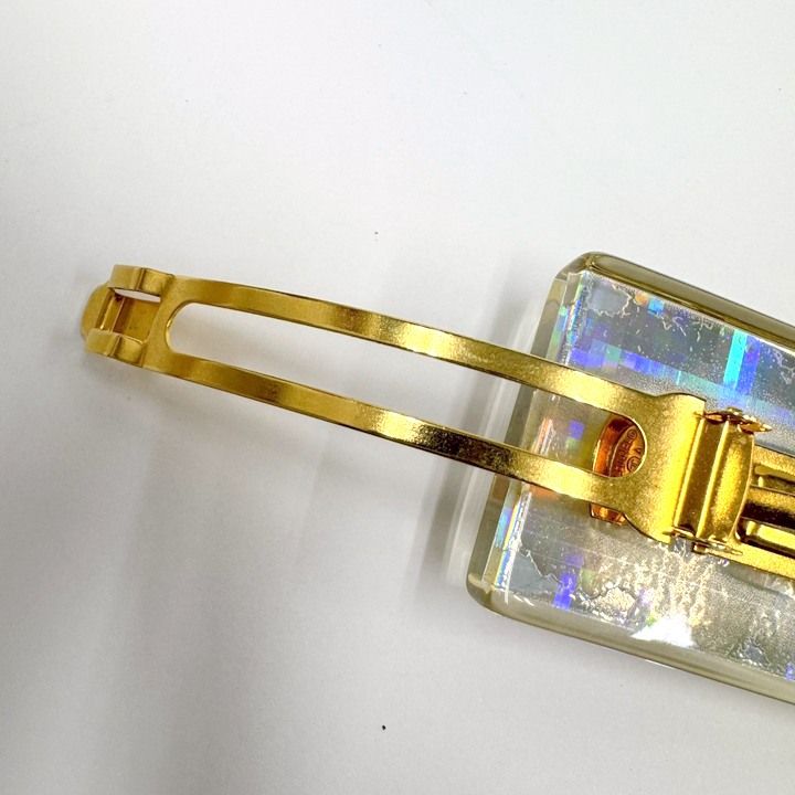 Chanel Barrette Hair Clip Clear Gold :