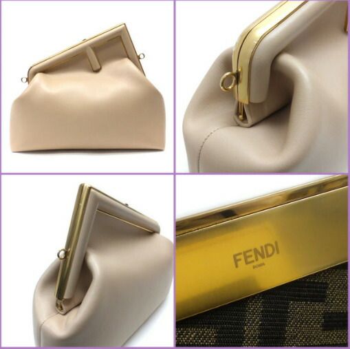 Fendi Fast Shoulder Bag Nappa Leather Pink Gold