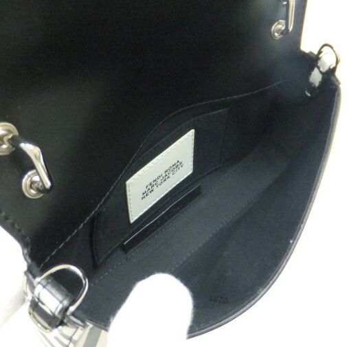Fendi Baguette Phone Pouch Shoulder Leather Black White Silver
