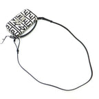 Fendi Baguette Phone Pouch Shoulder Leather Black White Silver