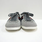 Gucci Glitter Web Stud Sneakers Silver Lame 9 :silver
