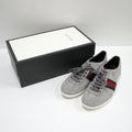 Gucci Glitter Web Stud Sneakers Silver Lame 9 :silver