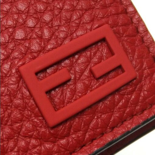 Fendi Bifold Compact Wallet Leather Red :red