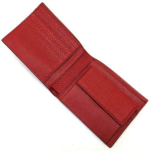 Fendi Bifold Compact Wallet Leather Red :red