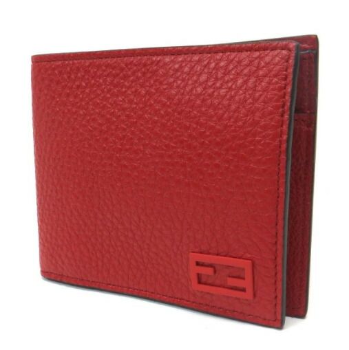 Fendi Bifold Compact Wallet Leather Red :red