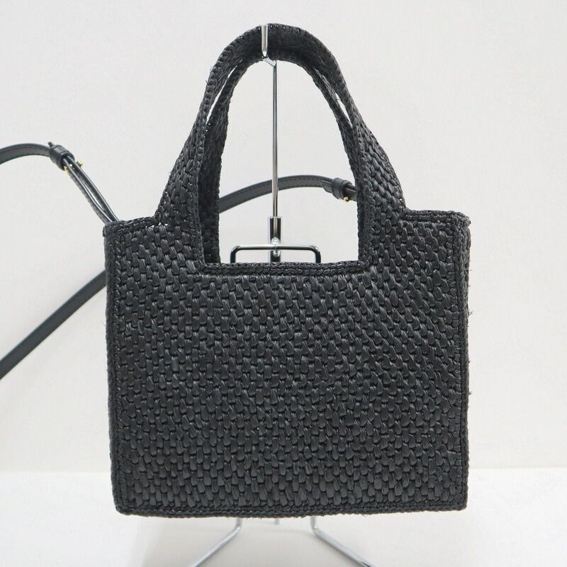 Loewe Font Tote Small Raffia Black