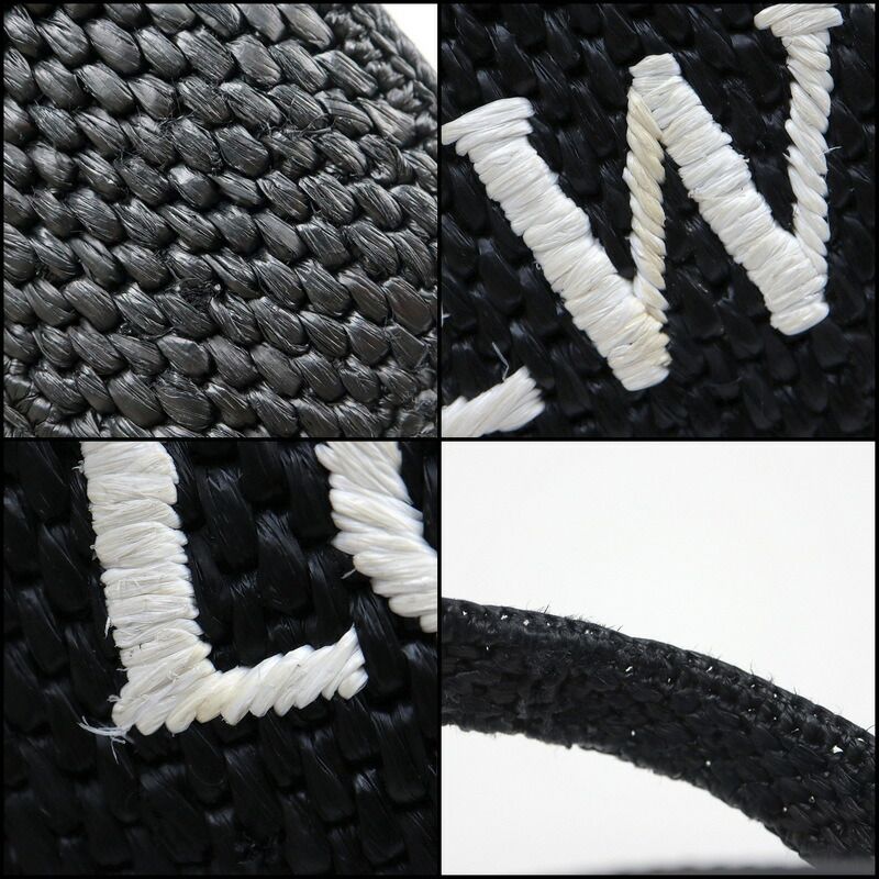 Loewe Font Tote Small Raffia Black