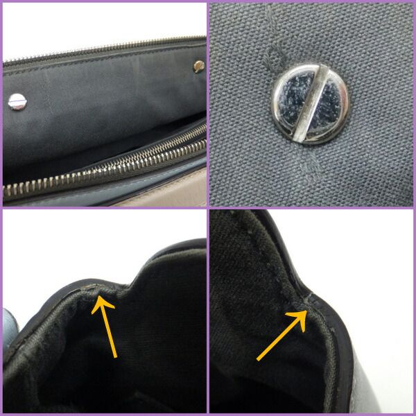 Fendi by the Way Handbag Leather Light Blue Gray Silver Hardw