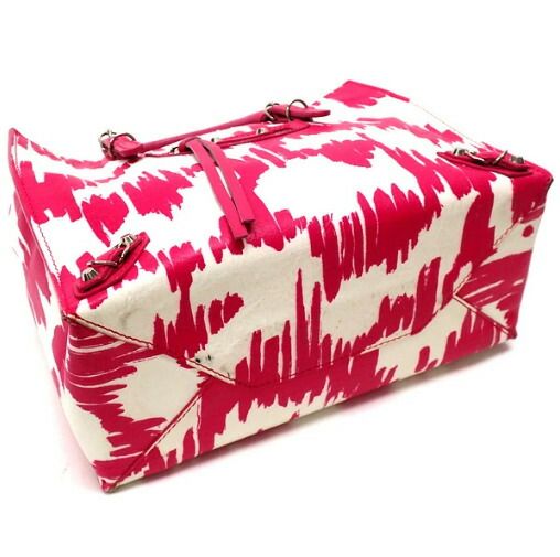 Balenciaga Paper Mini Tote Handbag Leather White Pink Silver