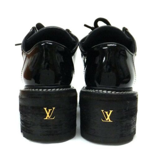 Louis Vuitton LV Bob le Derby Shoes Monogram Patent Leather Black Marking 36