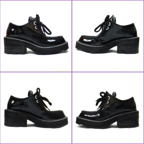 Louis Vuitton LV Bob le Derby Shoes Monogram Patent Leather Black Marking 36