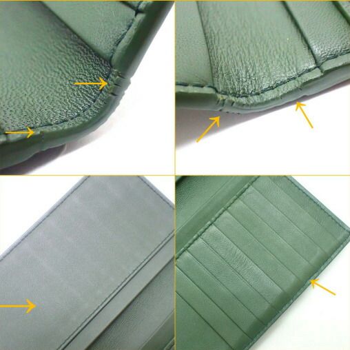 Bottega Veneta Bifold Billfold Wallet Leather Green