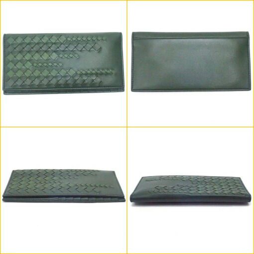 Bottega Veneta Bifold Billfold Wallet Leather Green