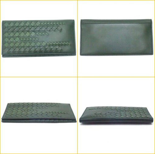 Bottega Veneta Bifold Billfold Wallet Leather Green