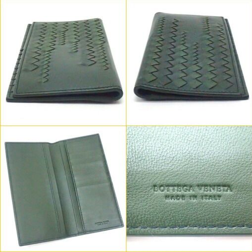Bottega Veneta Bifold Billfold Wallet Leather Green