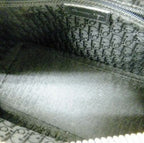 Dior Cannage Handbag Enamel Black Silver Hardware:
