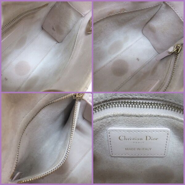 Dior Mini Handbag Lambskin Pink Champagne Gold Champagne