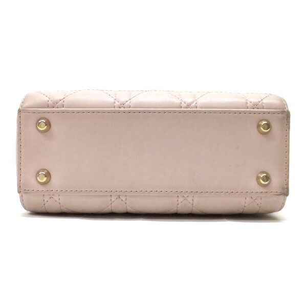 Dior Mini Handbag Lambskin Pink Champagne Gold Champagne