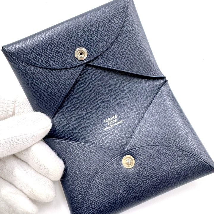 Hermes Calvi Coin Case Vo Madame :brown-nuit