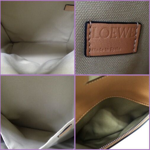 Loewe Round Backpack Canvas Calf Leather Cles Ta Warm Dessert