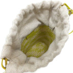 Loewe Basket Shoulder Bag Square Pocket Anagram Irakaya Palm Calf Leather Natural X Lime Green