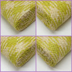 Loewe Basket Shoulder Bag Square Pocket Anagram Irakaya Palm Calf Leather Natural X Lime Green