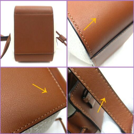 Loewe Hammock Drawstring Mini 2-Way Bag Canvas Leather Ecru Tan Gold Ecru X X